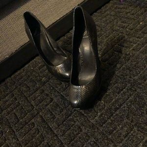 Brian Atwood snakeskin pumps in Black Opal